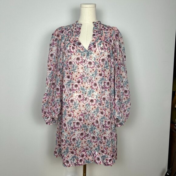 Isabel Marant Etoile Mid-Length Floral V-Neck Dress Size FR 36 - Picture 1 of 11